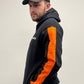 Hoodie orange et noir avec zip