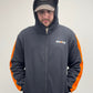Hoodie orange et noir avec zip