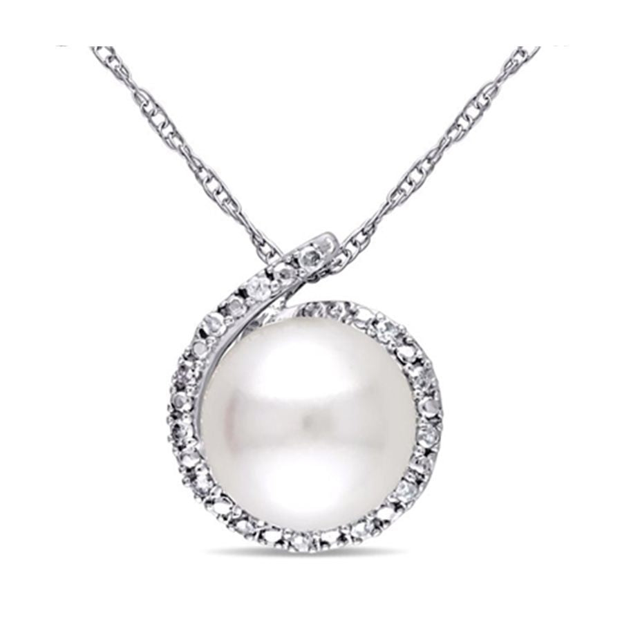 Pendentif Perle et chaîne en or blanc