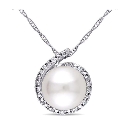 Pendentif Perle et chaîne en or blanc