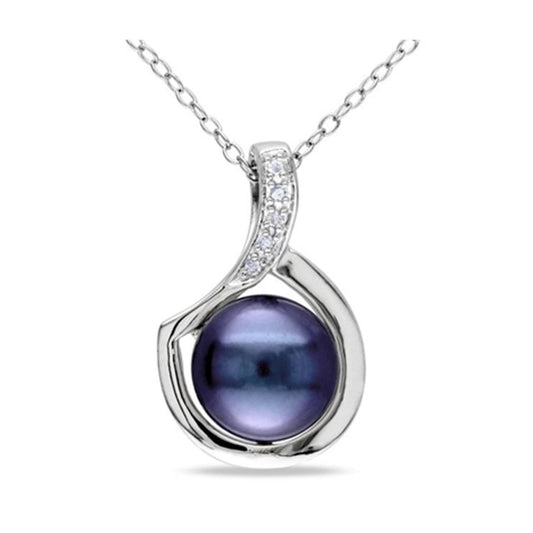 Pendentif Perle Noire avec chaine argent
